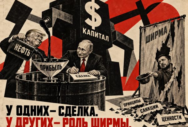 Карикатура Путин, Трамп, Зеленский , нефть, капитализм
